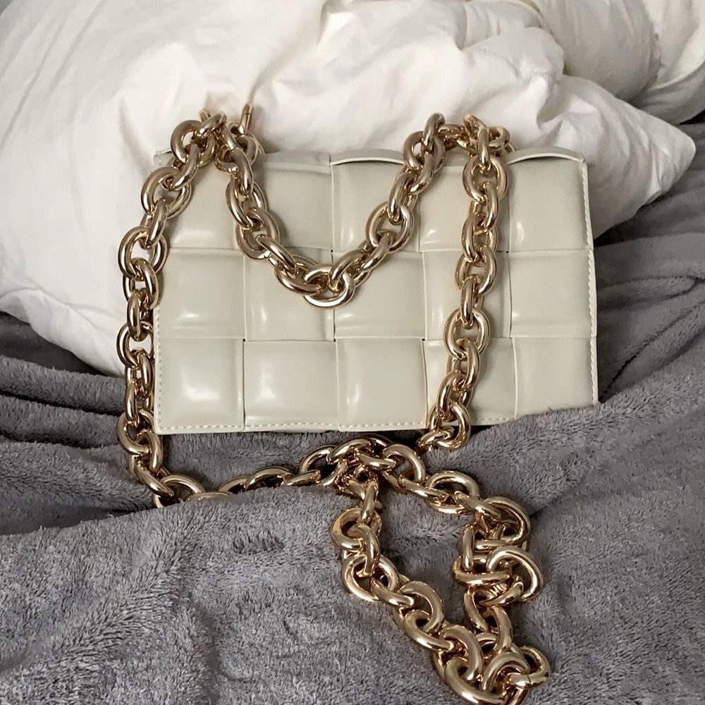 Cassette bag Bottega Veneta gypsum white